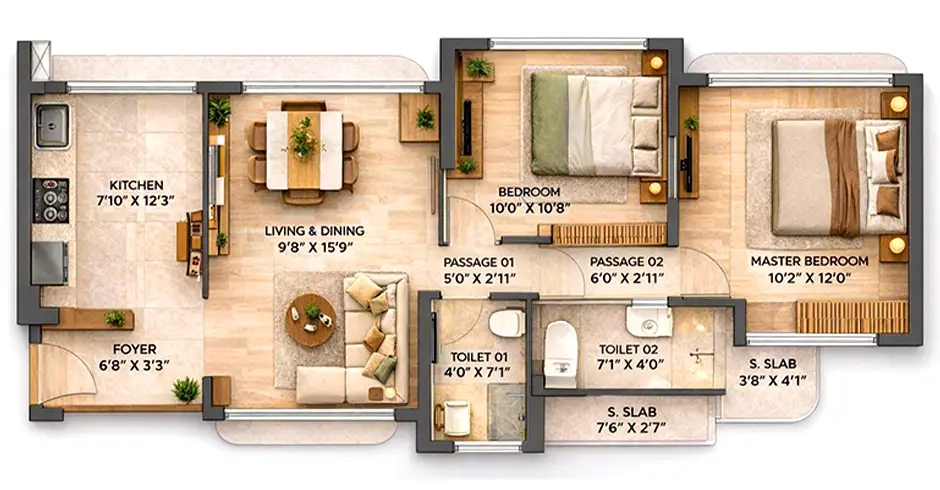 House Of Abhinandan Lodha Naigaon Master Floor Plan